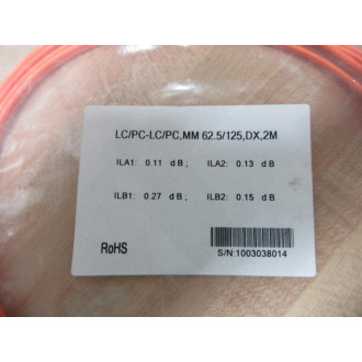 Generic LCPC-LCPC,MM 62.5125,DX,2M Fiber Optic Cable