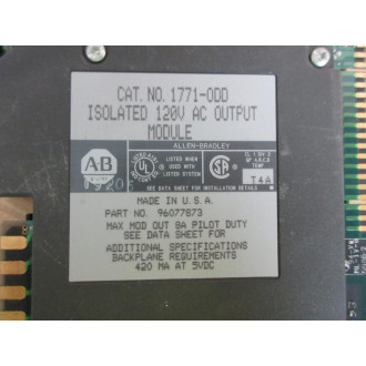 Allen Bradley 1771-ODD Module 1771-0DD 96077873 - Used