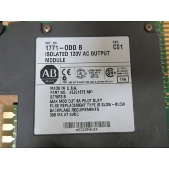Allen Bradley 1771-ODD Module 1771-0DD Ser. B, Rev.C01,  96201672 A01 - Used