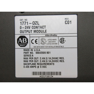 Allen Bradley 1771-OZL Module 1771-0ZL Ser A, Rev C01,96642506 B01 - New No Box