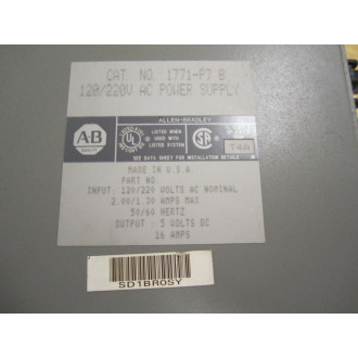 Allen Bradley 1771-P7 120220V Power Supply Module - Refurbished