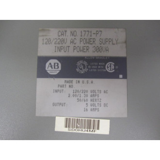 Allen Bradley 1771-P7 120220V Power Supply Module - New No Box