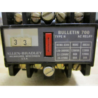 Allen Bradley 700-NX800A1 AC Control Relay 700NX800A1 - Used