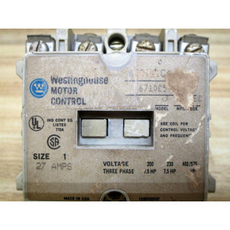 Westinghouse A201K1CA Motor Control Contactor Upper Deck - Used