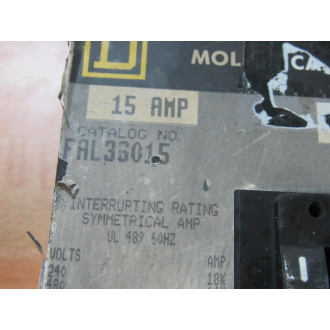 Square D FAL36015 15A Circuit Breaker - Used