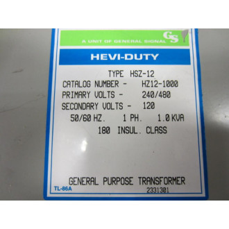 Hevi-Duty HZ12-1000 General Purpose Transformer - Used