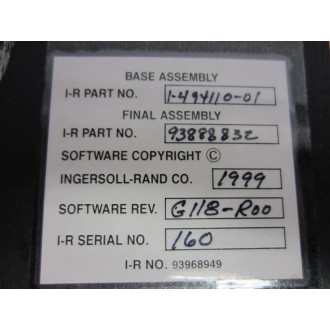 Ingersoll-Rand Company 93888832 PLC Module 1-494110-014 Loose Face Plate - Used