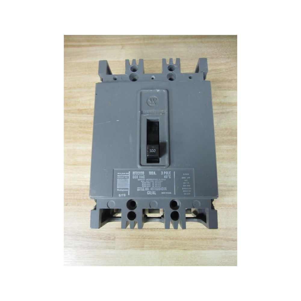 Westinghouse HFB3100 Circuit Breaker - Used