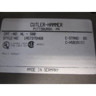 Cutler Hammer NL-580 B Eaton ASCII Module 1A57375H68 - Used