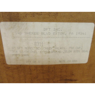 DFT 8311 Service Check Valve 3"