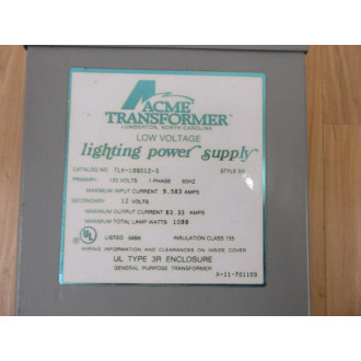 Acme TLV-100012-5 Transformer TLV1000125 - New No Box