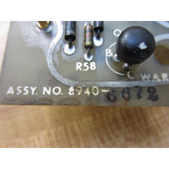 Warner & Swasey 8940-6672 Servo PreAmp Card 89406672 8940-6672E - Used