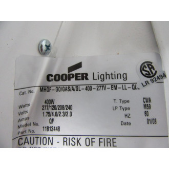 Cooper MHQF-GOGASAGL-400-277V-EM-LL-QLL Lighting 11812448 G0