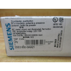 Siemens 3SB3 650-0AA21 Illuminated Push Button