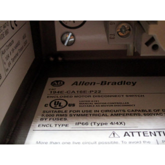 Allen Bradley 194E-CA16E-P22 Load Switch 194ECA16EP22