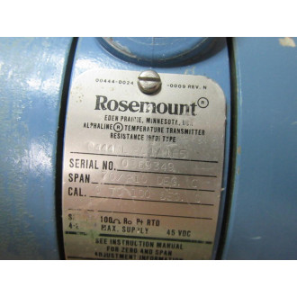 Rosemount 0444RL2U1A1E5 Temperature Transmitter Cal: 0 To 100°C - Used