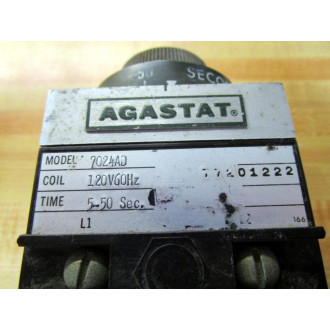 Agastat 7024AD Pneumatic Timing Relay 5-50 Seconds - Used