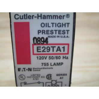 Cutler Hammer E29TA1 Eaton Light Oiltight Indicator