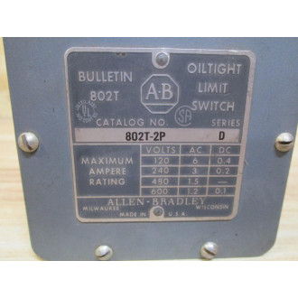 Allen Bradley 802T-2P Limit Switch 802T2P - New No Box