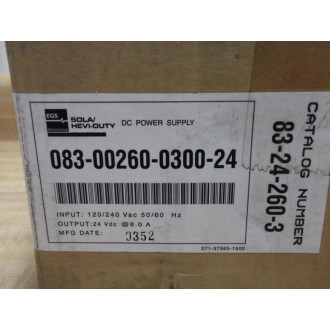 Sola 83-24-260-03 Power Supply 832426003
