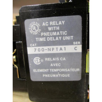 Allen Bradley 700-NPTA1 Relay With  700-NT - Used