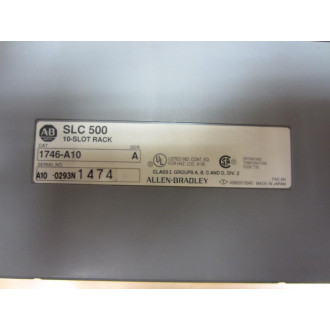 Allen Bradley 1746-A10 10-Slot Rack 1746A10 Missing End - Used