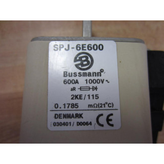 Bussmann SPJ-6E600 Semiconductor Fuse SPJ6E600 - Used
