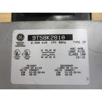 GE General Electric 9T58K2810 Core And Coil Transformer - Used
