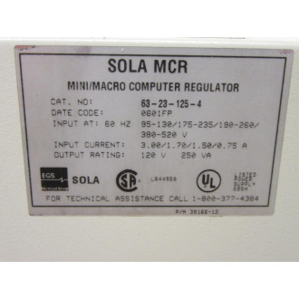 Sola Electric 63-23-125-4 Transformer 63231254 - New No Box
