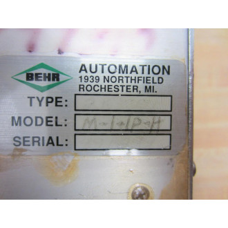 Behr 2K CPU Module With Manual Reset M-1-1P-H 2KCPU OR0101050 - Used