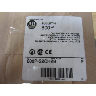 Allen Bradley 800P-S2CH2B Push Button 800PS2CH2B Series E