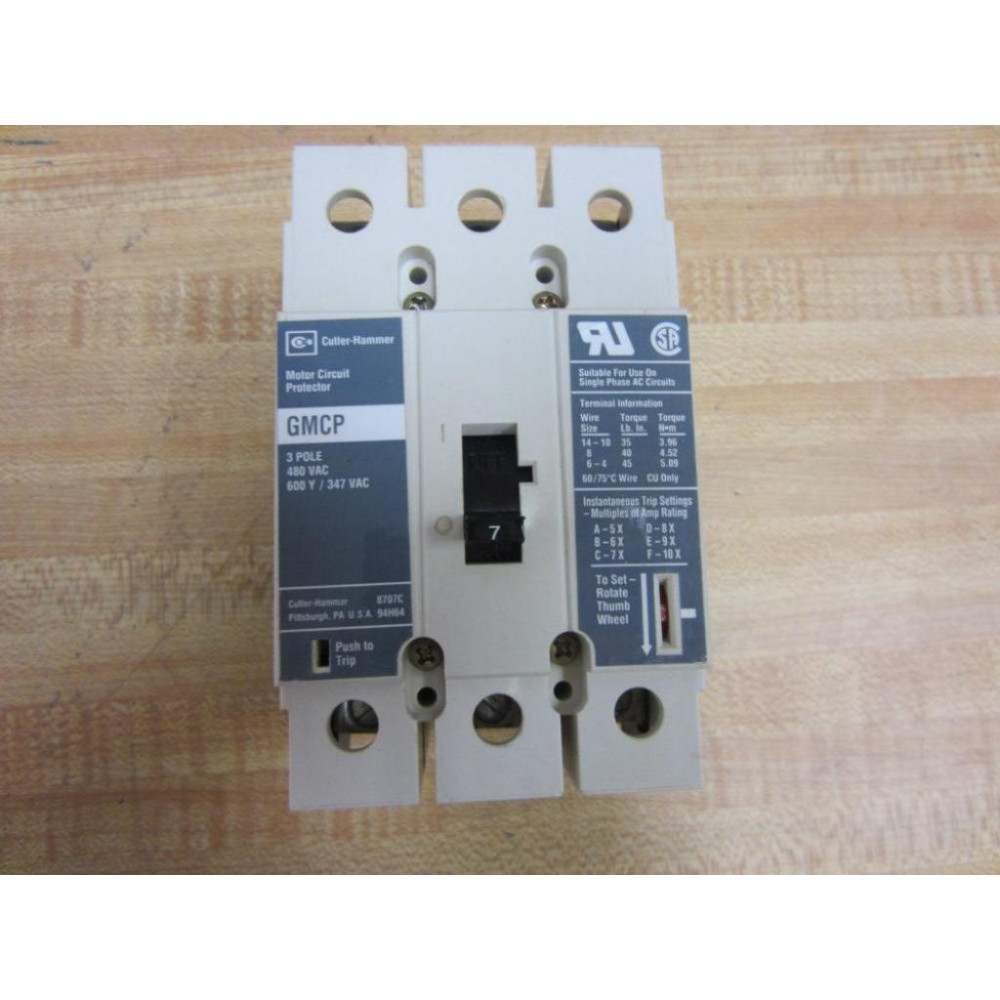 Cutler Hammer GMCP Eaton Circuit Breaker GMCP003-A0-C - New No Box
