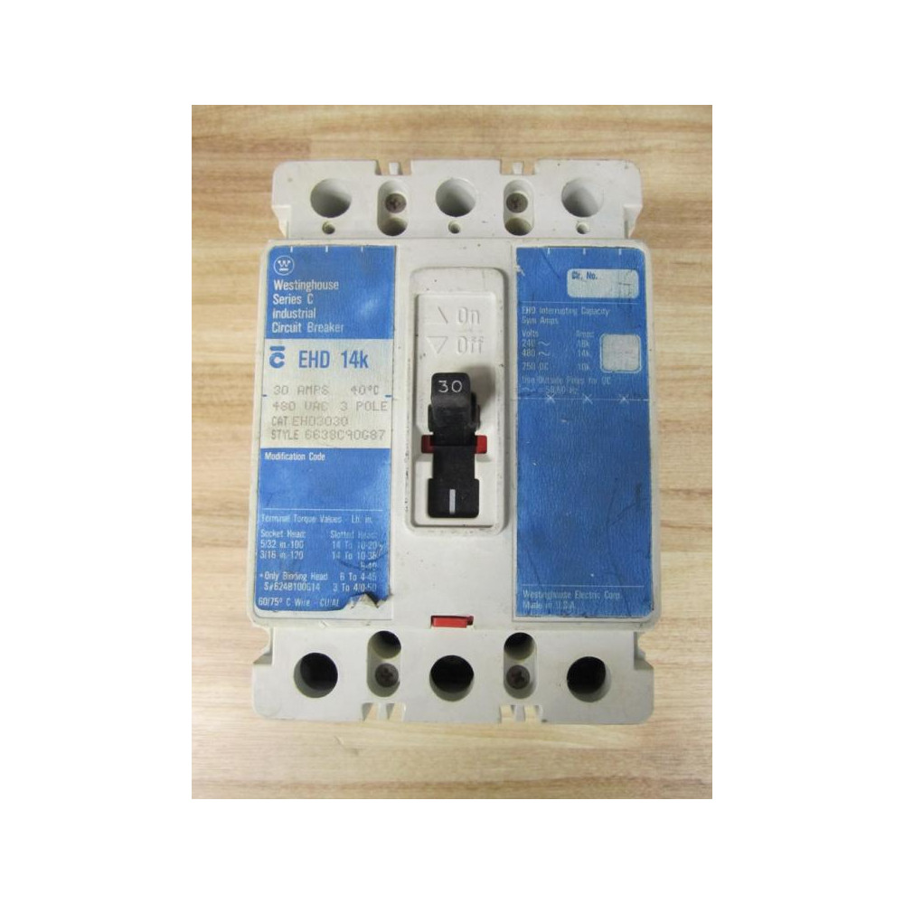 Westinghouse EHD3030 Circuit Breaker - Used