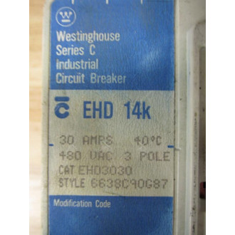 Westinghouse EHD3030 Circuit Breaker - Used