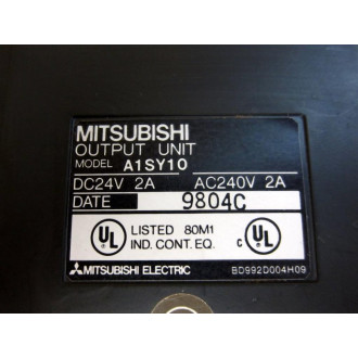 Mitsubishi A1SY10 Output Unit WO Covers or Screw Terminals - Used