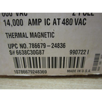 Cutler Hammer FDB2030L Eaton Circuit Breaker