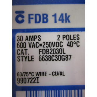 Cutler Hammer FDB2030L Eaton Circuit Breaker