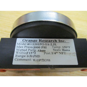 Orange Research 1201PG-1A-2-5L Differential Pressure Gauge - New No Box