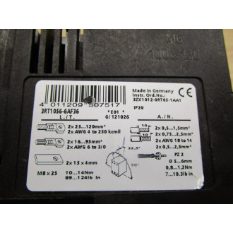Siemens 3RT1056-6AF36 Contactor 3RT10566AF36 - Used
