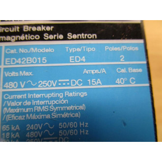 Siemens ED42B015 Breaker ED42B015L - New No Box