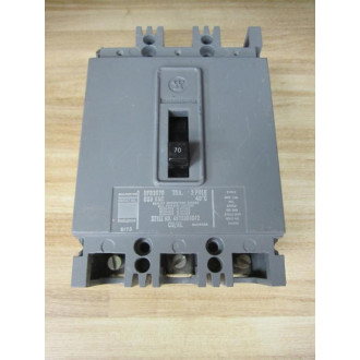 Westinghouse HFB3070 Circuit Breaker 4976D04G42 Cracked Housing - Used