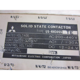 Mitsubishi US-KH30SS-TE Solid State Contactor USKH30SSTE - Used