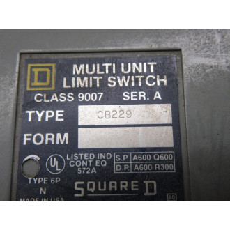 Square D 9007-CB229 Limit Switch 9007CB229 - New No Box