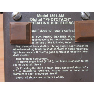 Ametek 1891-AM Digital Phototach 1891AM WCase - Used