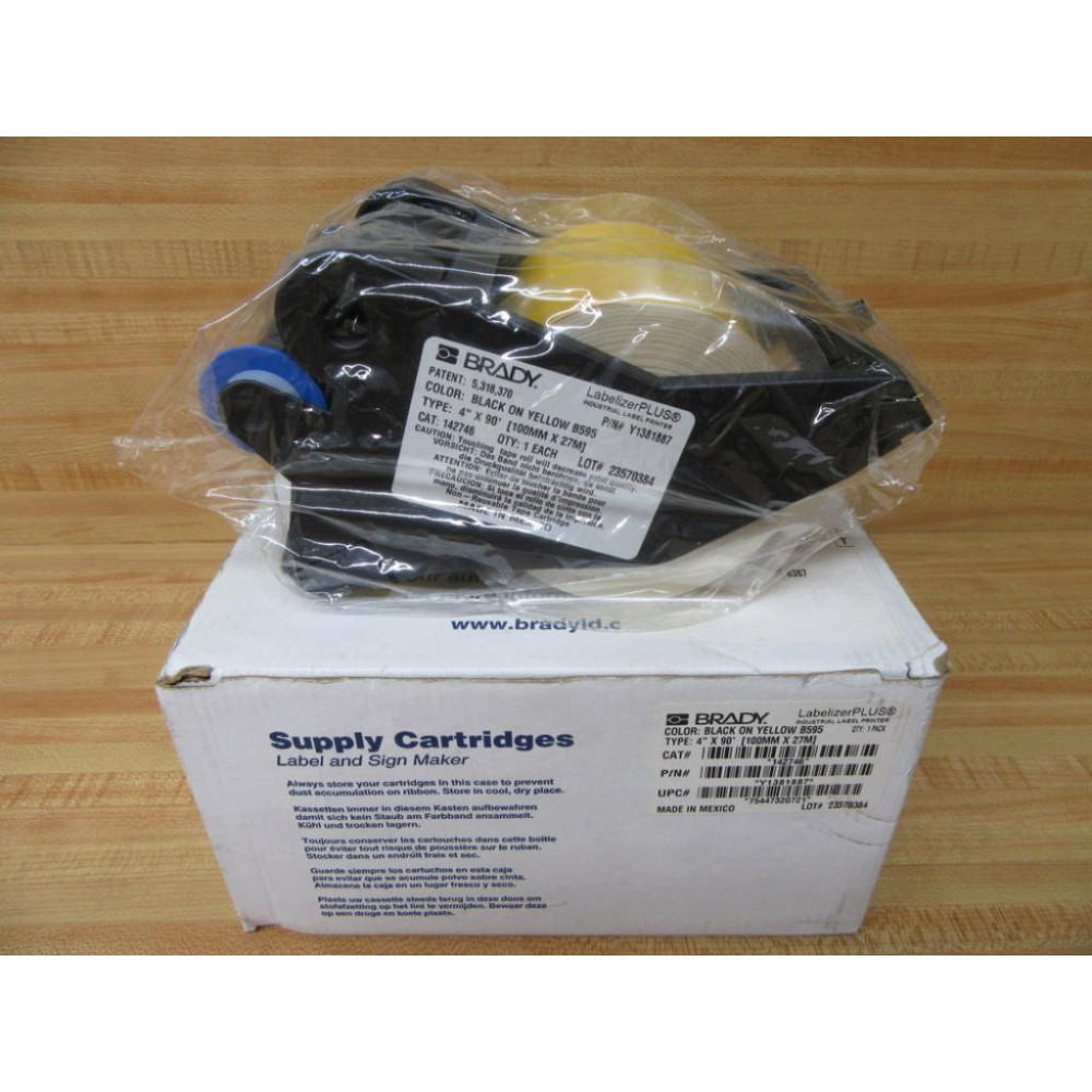 Brady 142746 Labelizer Plus Cartridge Y1381887 Yellow