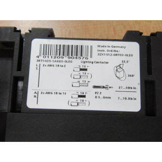 Siemens LEN00D003120B Lighting Contactor 3RT1035-1AK60-0LE0 - Used