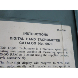 James G. Biddle 9970 Digital Hand Tachometer - Used