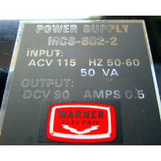 Warner MSC-802-2 Clutch Brake Power Supply MSC8022 115 VAC - New No Box