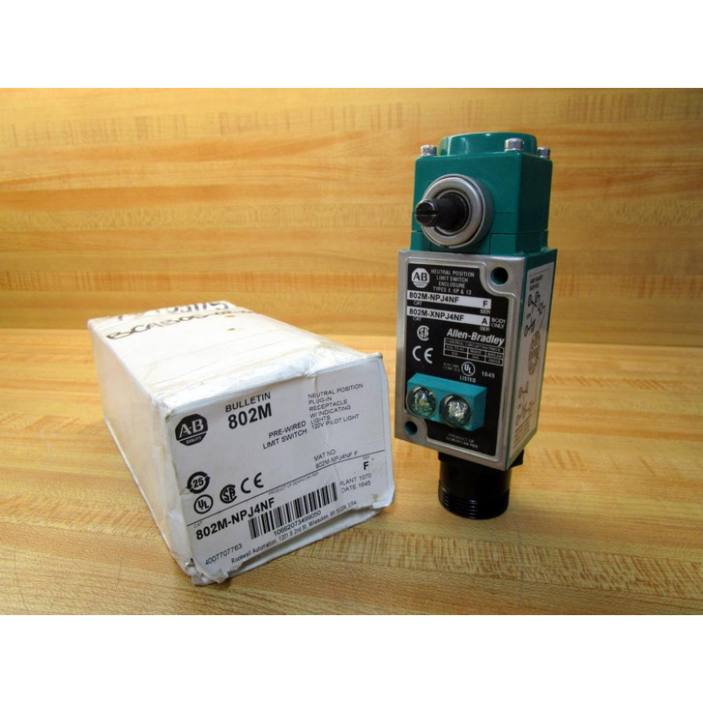 Allen Bradley 802M-NPJ4NF Pre-Wired Limit Switch WHead 802MNPJ4NF
