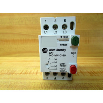 Allen Bradley 140-MN-0160 Manual Motor Starter 140MN0160 Ser.D W140-A10 - Used